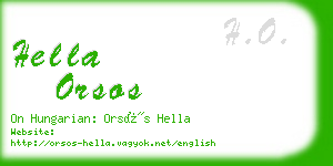 hella orsos business card